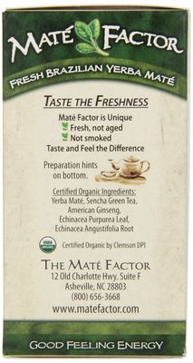 Mate Factor Tea Mate' - Green Ginsing, 20 Count