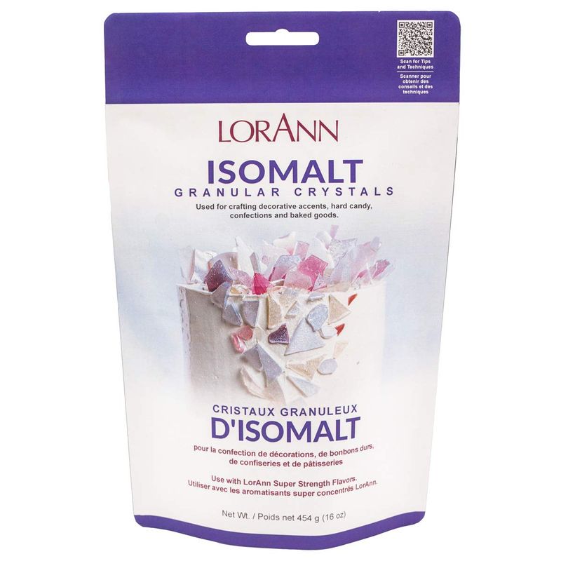 LorAnn Oils Isomalt Sugar Substitute (Granular) - Sugar Substitute for Baking, 1 lb - Isomalt Ready To Use - Clear &amp; Non-Crystallizing, Formulated For Decorative Accents &amp; Sugar Art - 1 Lb Bag