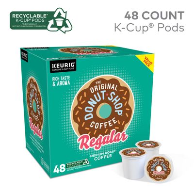 The Original Donut Shop Regular, Single-Serve Keurig K-Cup Pods, Medium Roast Coffee Pods, 48 Count