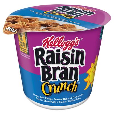 Kellogg&#39;s Raisin Bran Crunch, Breakfast Cereal in a Cup, Original, Good Source of Fiber, 2.8 oz Cups (Pack of 60)