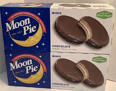 Moon Pie Minis Chocolate Marshmallow Sandwich 110 Calories - 2 Packages