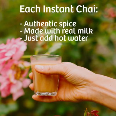 Tea India Chai Moments Ginger Chai Tea Instant Latte Mix Flavorful Blend Of Premium Black Tea, Ginger &amp; Natural Ingredients Traditional Indian Caffeinated Tea Individually Wrapped 10 Sachets Pack of 6