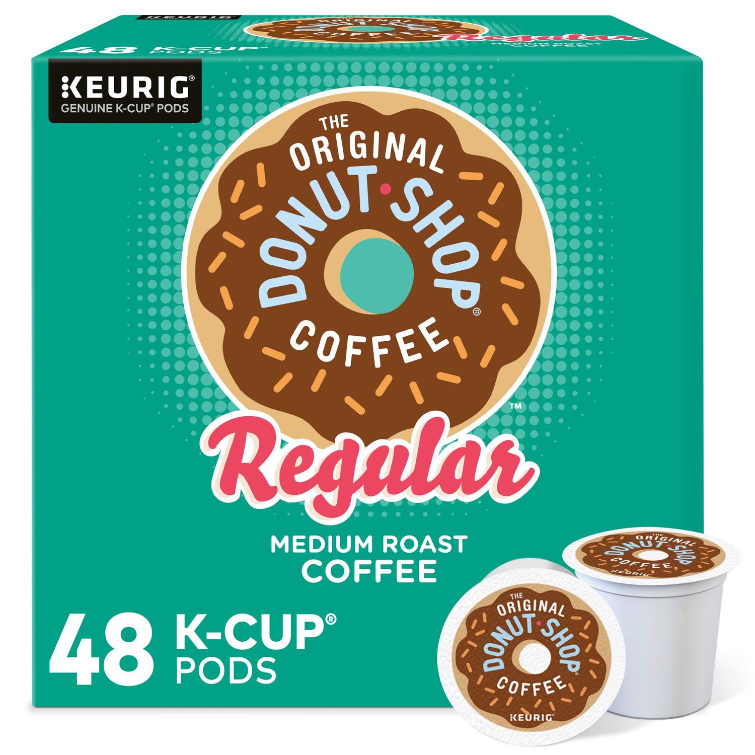The Original Donut Shop Regular, Single-Serve Keurig K-Cup Pods, Medium Roast Coffee Pods, 48 Count
