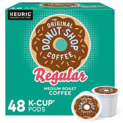 The Original Donut Shop Regular, Single-Serve Keurig K-Cup Pods, Medium Roast Coffee Pods, 48 Count