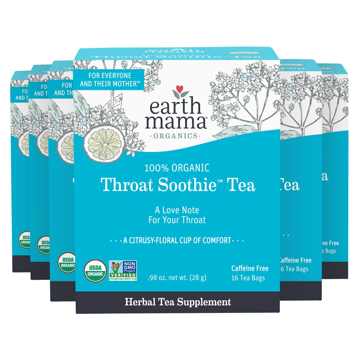 Throat Soothie Tea with Elderflower for Immune Support | Formulated with No Licorice | Safe for Kids &amp; During Pregnancy, 16-Count (6-Pack)
