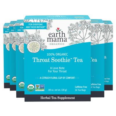 Throat Soothie Tea with Elderflower for Immune Support | Formulated with No Licorice | Safe for Kids &amp; During Pregnancy, 16-Count (6-Pack)