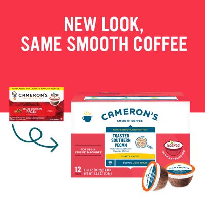 Cameron's Coffee Single Serve Pods, Flavored, Toasted Southern Pecan, 12 Count (Pack of 1)