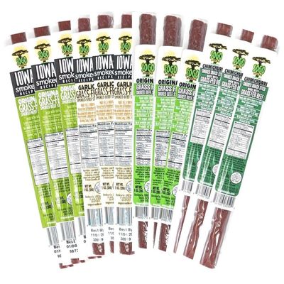 Mild Variety, Sogo Snacks, 4 No Sugar, 100% Grass-fed/finished, Non-GMO, Beef Flavors. No Nitrates, Gluten, Soy, MSG, Dairy, Nuts. Keto Friendly (3 Org-ISR, 3 Garlic-ISR, 3 Org, 3 Chimi, 12-cnt, 1-oz)