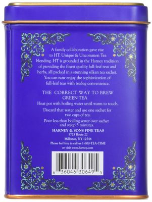 Harney &amp; Sons Blueberry Green Tea Tin Can - Caffeinated and, Great Present Idea - 20 Sachets, 1.4 Ounces