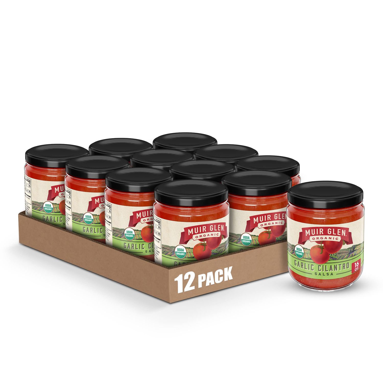 Muir Glen Organic Garlic Cilantro Salsa, 16 ounces (Pack of 12)