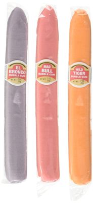 Original Bubble Gum El Bubble II - Assorted Flavors: Wild Tiger (Orange), El Bronco (Purple/Grape), Mad Bull (Pink/Strawberry) - 36 Pieces, 25.4 Ounce