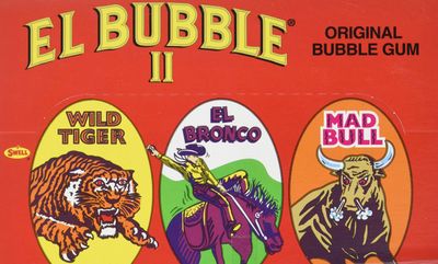Original Bubble Gum El Bubble II - Assorted Flavors: Wild Tiger (Orange), El Bronco (Purple/Grape), Mad Bull (Pink/Strawberry) - 36 Pieces, 25.4 Ounce