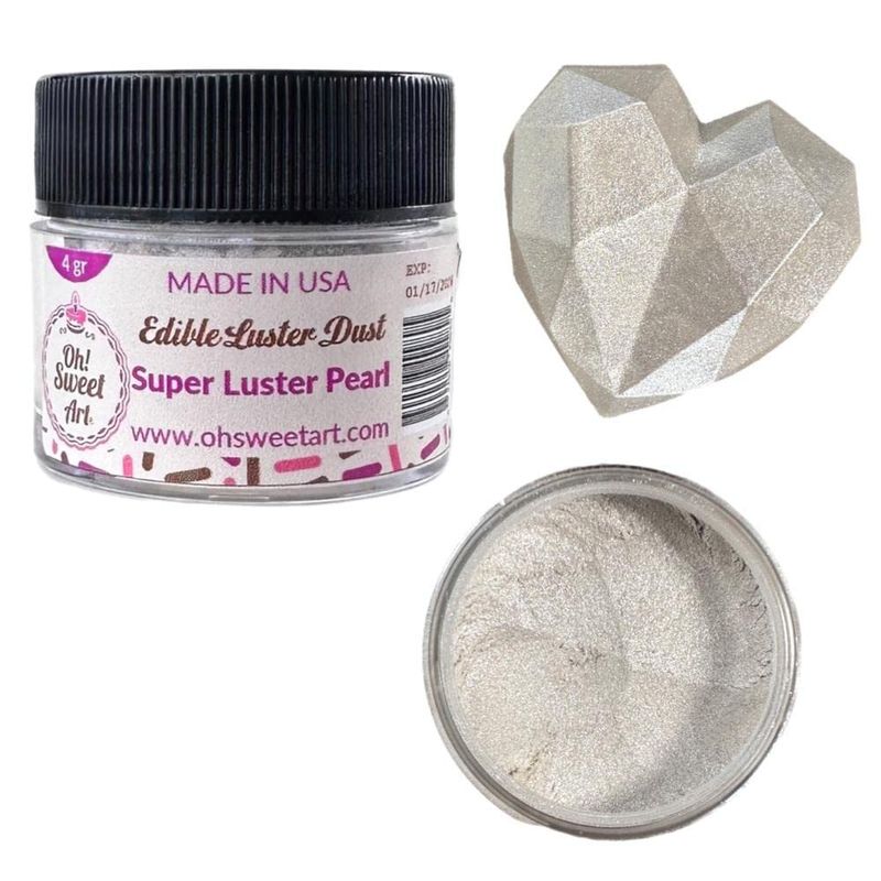 EDIBLE SUPER LUSTER PEARL Dust 4 grams Container each container By Oh! Sweet Art