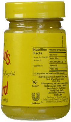 Colman's, Mustard Glass Jar, Original, 28 Ounce (Pack of 8)