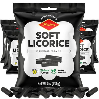 HALVA Soft Black Licorice Candy - Authentic Finnish Licorice - Made with All Natural Ingredients -Soft &amp; Chewy, Soothing To The Palate, Original Flavor with Long-lasting Taste, NON-GMO, Vegan, Kosher