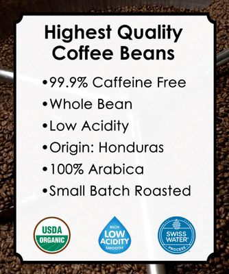 2LB Subtle Earth Organic Decaf - Swiss Water Process Decaf - Medium Dark Roast - Whole Bean Coffee - Low Acidity - Organic Certified by CCOF - 2 Pound Bag