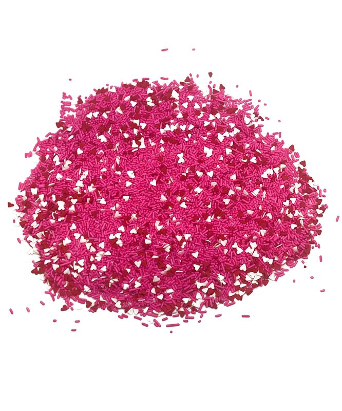 Made with Love | Pink Decorette Sprinkles with White Hearts | 8 OZ Resealable Stand Up Bag | Valentine&#39;s Day Sprinkles | Topping for Decorating Baked Goods and Ice Cream