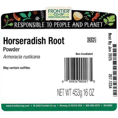 Frontier Co-op Horseradish Root Powder, Kosher | 1 lb. Bulk Bag | Armoracia rusticana