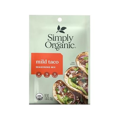 Simply Organic Mild Taco Seasoning, Certified Organic, Vegetarian | 1 oz | Pack of 12