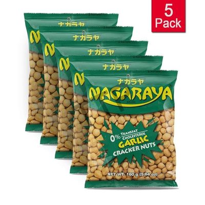 Nagaraya Cracker Nuts Garlic Pack of 5 (160 G Per Pack)