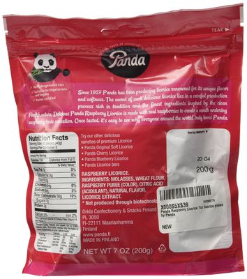 Panda Raspberry Licorice 7oz licorice pieces