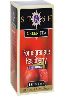 Stash Tea Pomegranate Raspberry Green Tea, 18 Count Tea Bags in Foil Individual Green Tea Bags for Use in Teapots Mugs or Cups, Brew Hot Tea or Iced Tea