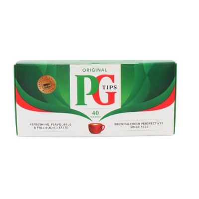 PG Tips Non-Pyramid Black Tea - 40 Bags Per Pack - (6 Pack)