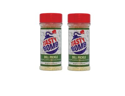 Flavorful Popcorn Seasoning 2 Pack -Dill Pickle popcorn seasoning - Vegan, Gluten-Free Keto friendly Snack for Movie Nights &amp; Gifts by Tasty Bomb. (2 Pack -Dill Pickle), 6.0 Ounce