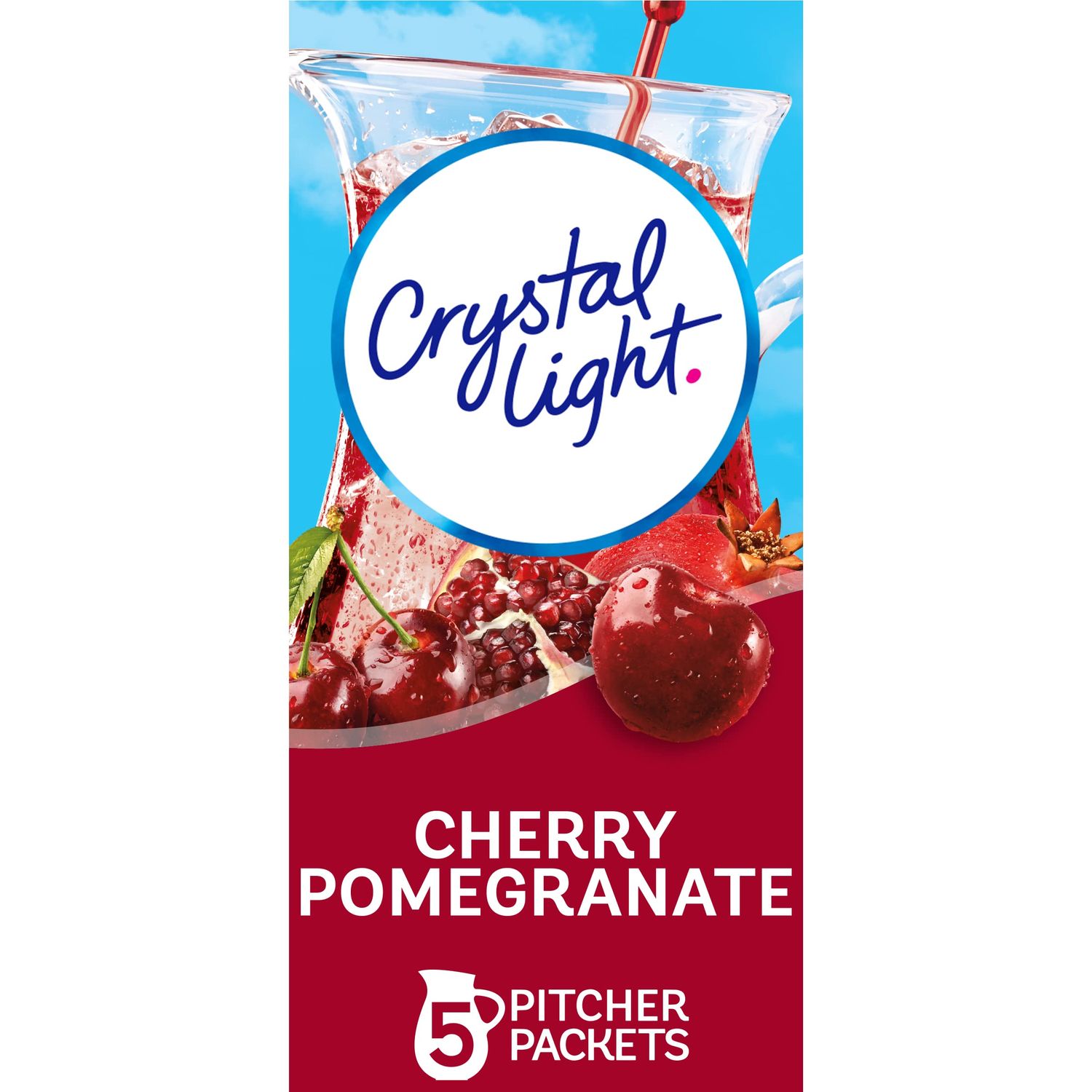 Crystal Light Sugar-Free Cherry Pomegranate Naturally Flavored Powdered Drink Mix 5 Count Pitcher Packets