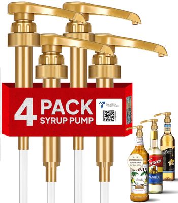 Coffee Syrup Pump Dispenser Fits 750ml Torani, DaVinci, Jordan&#39;s Skinny (Monin 33.8oz Plastic Bottles)