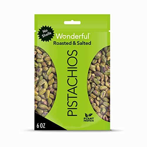 Wonderful Pistachios No Shells, Roasted &amp; Salted Nuts, 6 Ounce Resealable Bag, Protein Snacks, Gluten Free, Healthy Snacks for Adults