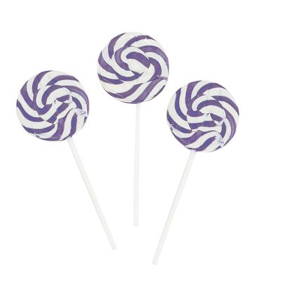Purple Swirl Lollipop Sucker - Bulk Set of 24 Individually Wrapped Pops - Candy Buffets, Graduation Parties, Anniversaries &amp; Weddings