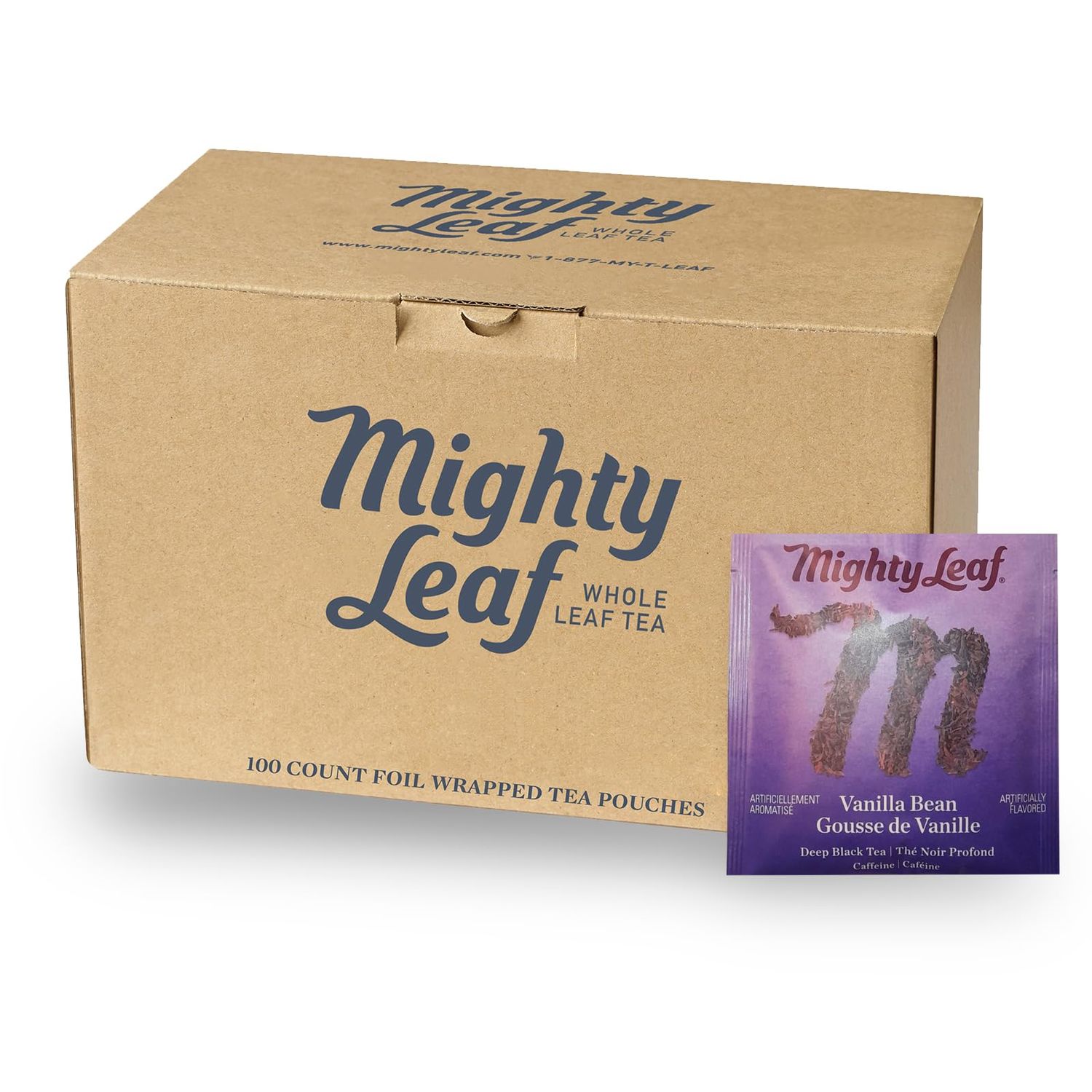 Mighty Leaf Vanilla Bean Tea, 100 Tea Pouches