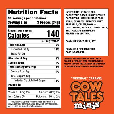 Goetze's Candy Vanilla Cow Tales - 2.25 Pound Canister (36 Ounces) - Fresh from the Factory