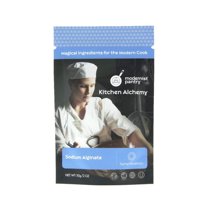 Pure Sodium Alginate (Molecular Gastronomy)  Non-GMO Vegan OU Kosher Certified - 50g/2oz