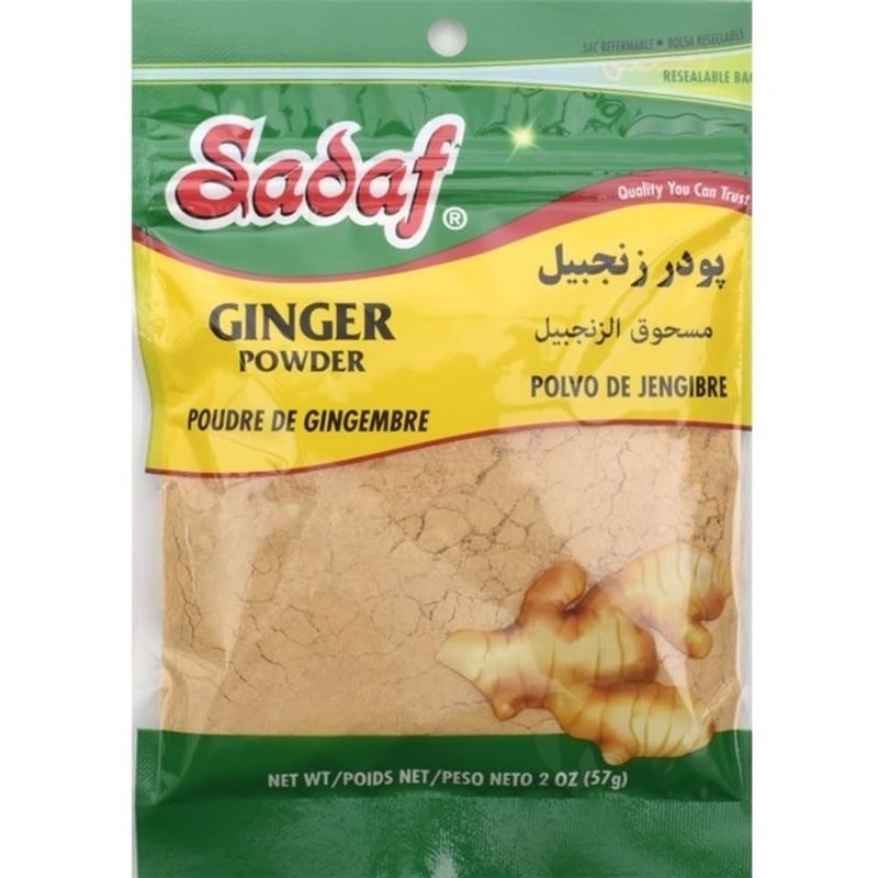 Sadaf Ginger Powder - Ground Ginger - Dried Powdered Ginger Spice - Ginger Root Powder - Kosher and Halal - 2 oz resealable bag