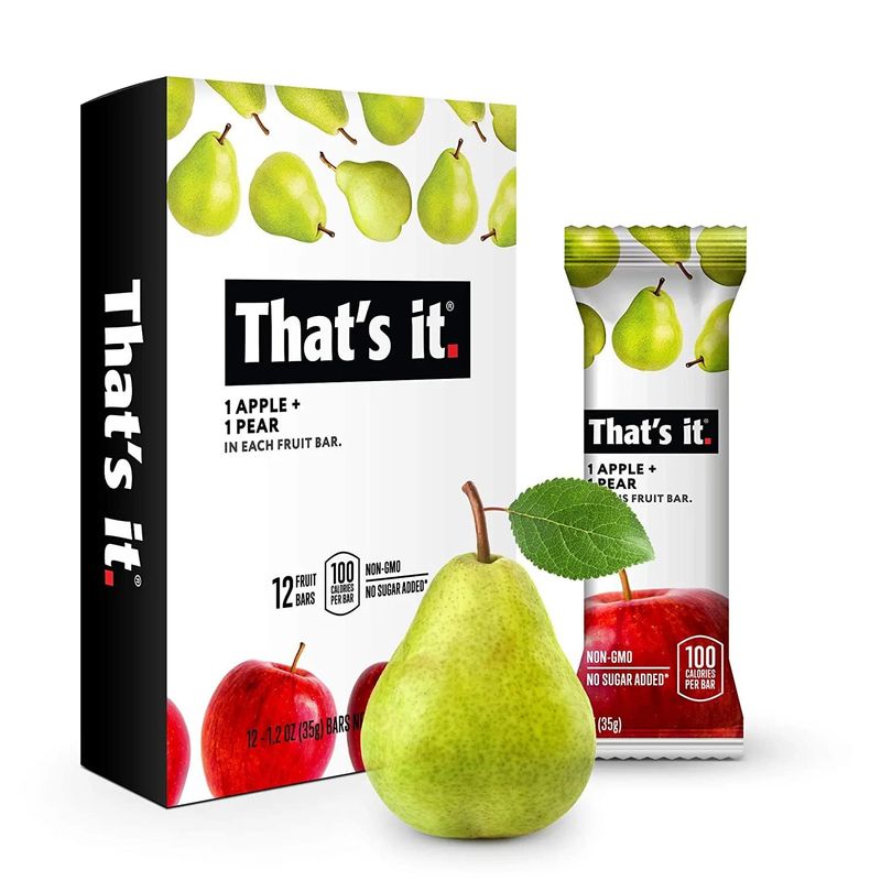 Thats It Apple and Pear Fruit Bar, 1.2 Ounce (Pack of 12)