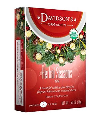 Davidson&#39;s Organics, Herbal Seasons Tea, 8-count Tea Bags, Pack of 12