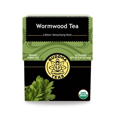 Buddha Teas Organic Wormwood Tea - OU Kosher, USDA Organic, CCOF Organic, 18 Bleach-Free Tea Bag