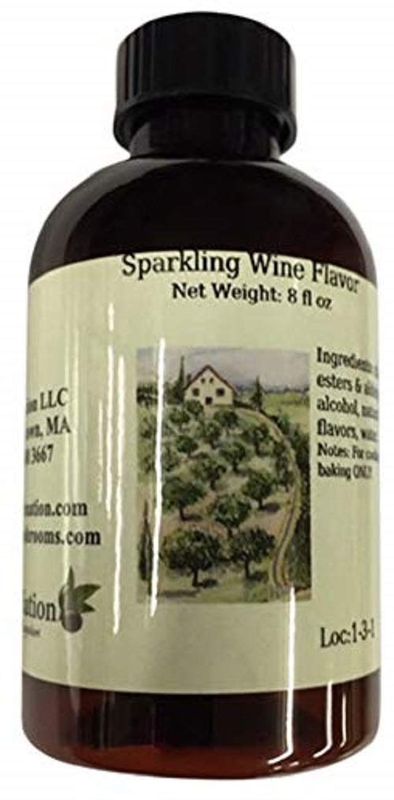 Sparkling Wine Natural Flavor - Champagne-Type Flavoring for Baked Goods - Beverages - PG Free - Non-GMO - Gluten Free - Vegan - 8 ounces