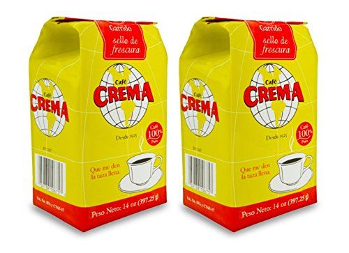 Cafe Crema Medium Roast Ground Puerto Rican Coffee, 14 Ounce Bag (Pack of 2)