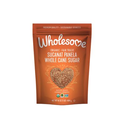 Wholesome Sweeteners Organic Sucanat, Unrefined Whole Cane Sugar, Fair Trade, Non GMO &amp; Gluten Free, 1 Pound (Pack of 12) (45025)