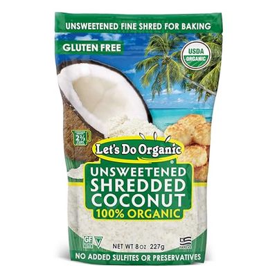 Let&#39;s Do Organic Unsweetened Shredded Coconut - Coconut Shreds, Great for Baking, Versatile Ingredient, No Sweeteners, USDA Organic - 8 Oz (12 Pack)