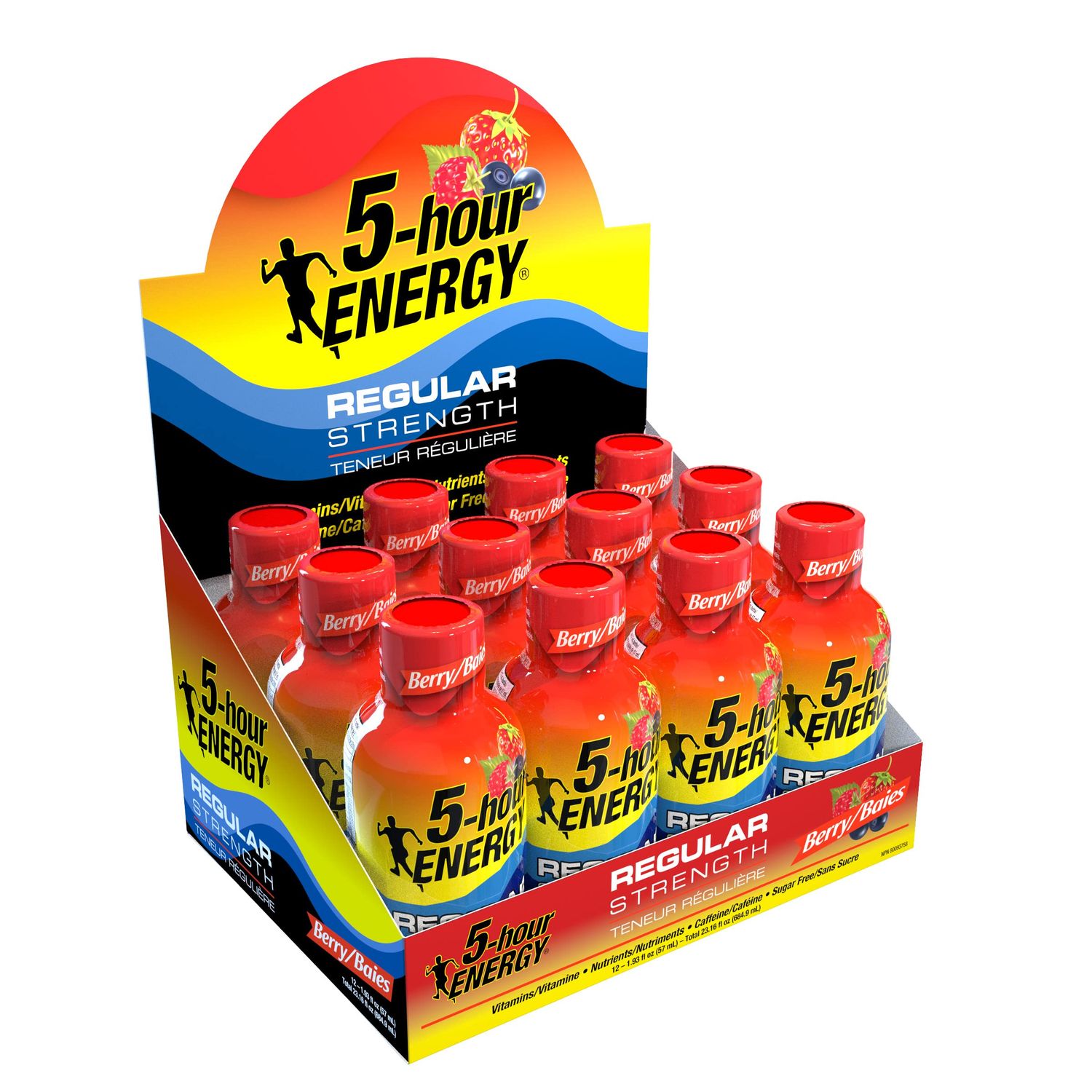 Marjack 500181 Five Hour Energy Drink, 2 Oz, 12/Pk, Berry Flavored