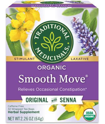 Traditional Medicinals Tea, Organic Smooth Move, Relieves Occasional Constipation, Senna, 32 ct (Pack of 3)