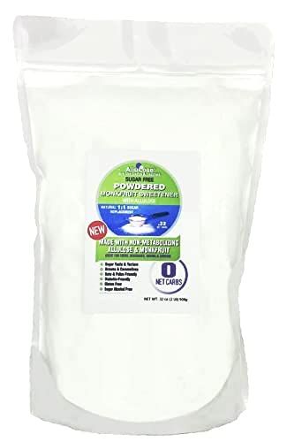 Powdered New Monkfruit &amp; Allulose Sweetener, NET WT. 2LB (908g)