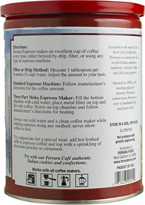 Ferrara Cafe Espresso Ground Coffee, 8.75-Ounce Cans (Pack of 4)