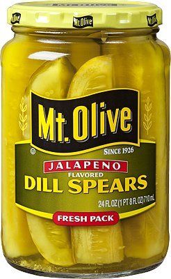 Mt. Olive Jalapeno Pickles 24oz Glass Jar (Pack of 2) Select Flavor Below (Dill Spears)