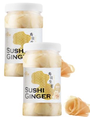 Fusion Select 2 Packs Sushi Ginger - Natural Sliced Gari, Pickled Ginger for Sushi - No MSG, Non-GMO - Spicy, Sour, Sweet &amp; Salty Taste Notes - Side Dish For Sashimi, Sushi Ingredients - 12oz