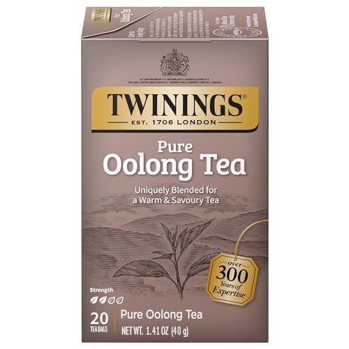 Twinings Pure Oolong Tea - Golden Caffeinated Tea, Individually Wrapped Tea Bags, 20 Count
